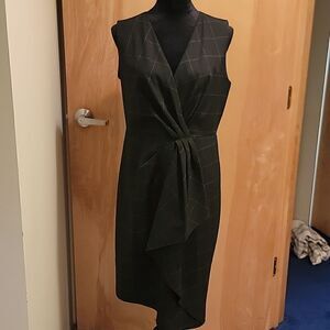 Elie Tahari black faux wrap dress sz 10